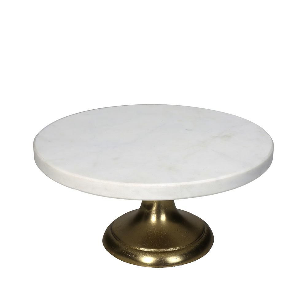 ALZATA MARMO D.24 CM H.10,5 CM BIANCO C/BASE METALLO ORO ALZATA MARMO D.24 CM H.10,5 CM BIANCO C/BASE METALLO ORO