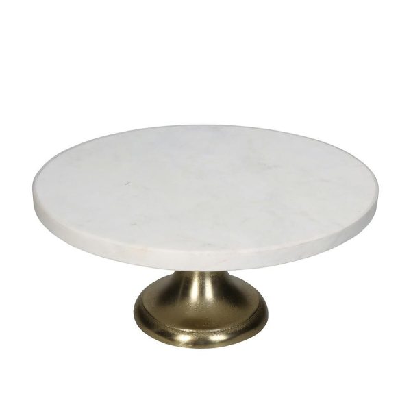 ALZATA MARMO D.29 CM H.13,5 CM BIANCO C/BASE METALLO ORO ALZATA MARMO D.29 CM H.13,5 CM BIANCO C/BASE METALLO ORO