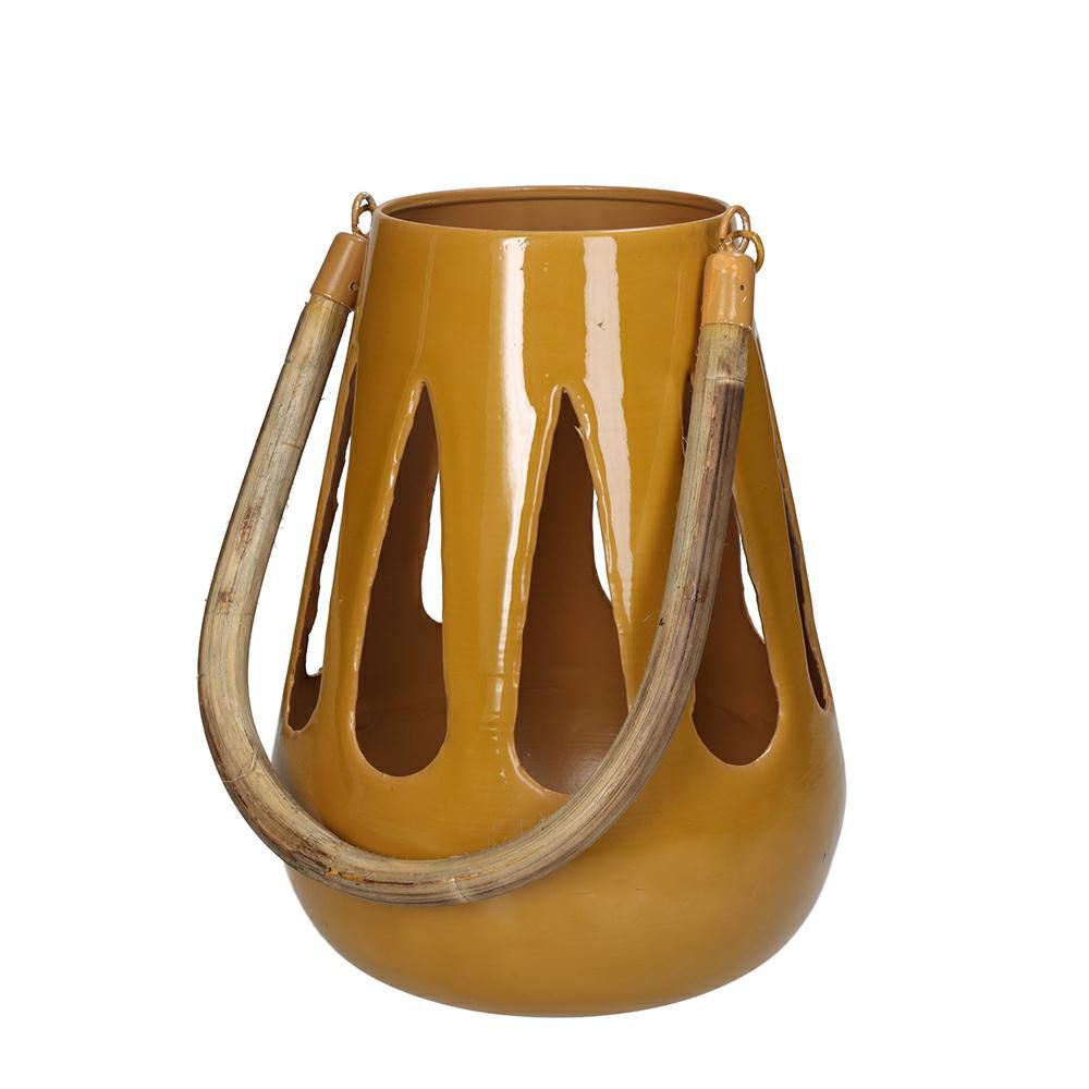 LANTERNA METALLO D.16 CM H.21 CM GIALLO OCRA LANTERNA METALLO D.16 CM H.21 CM GIALLO OCRA