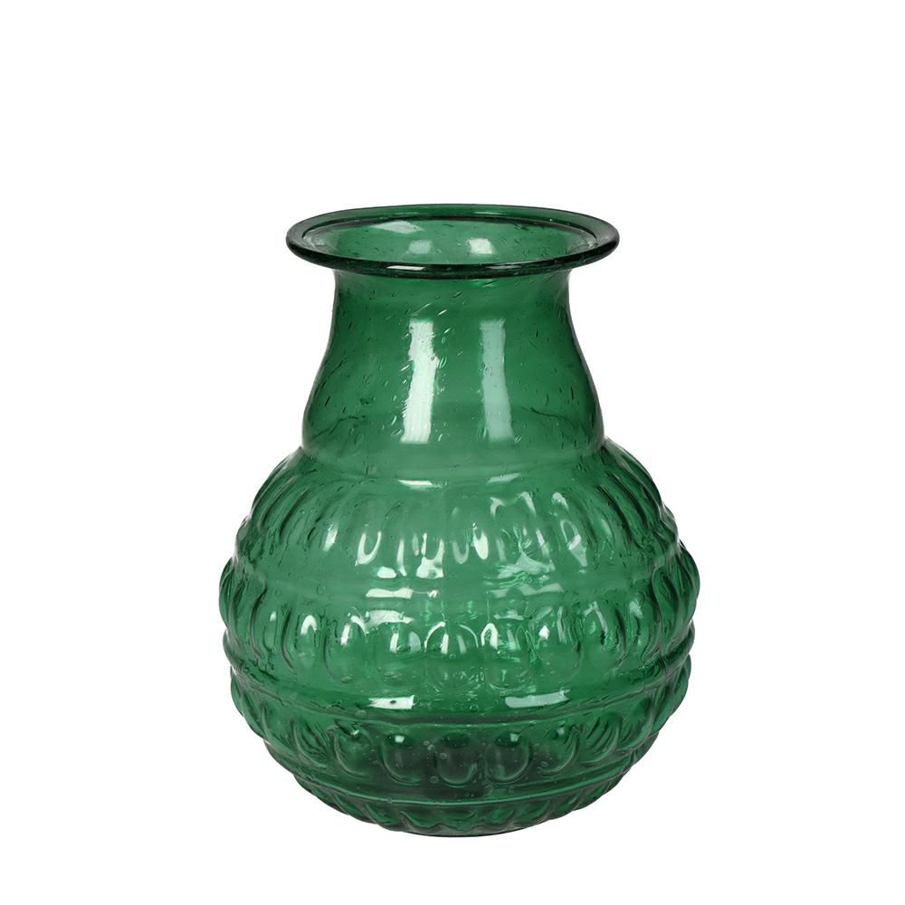 VASO VETRO D.10,5 CM H.13 CM VERDE VASO VETRO D.10,5 CM H.13 CM VERDE