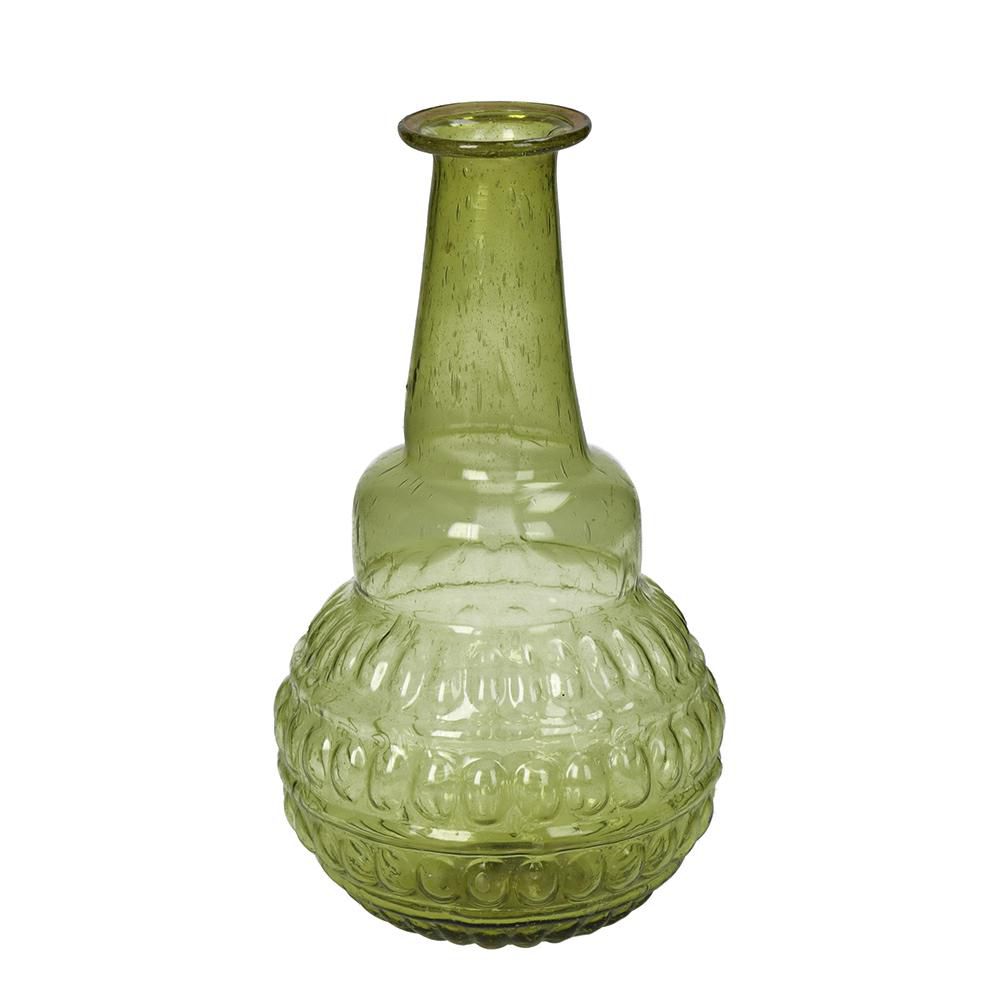 VASO VETRO D.11 CM H.20CM VERDE BOTTIGLIA VASO VETRO D.11 CM H.20CM VERDE BOTTIGLIA