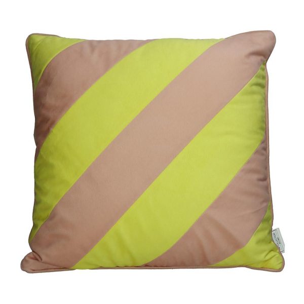 CUSCINO VELLUTO 45X45 CM -STRIPES- NOCCIOLA/GIALLO CUSCINO VELLUTO 45X45 CM -STRIPES- NOCCIOLA/GIALLO