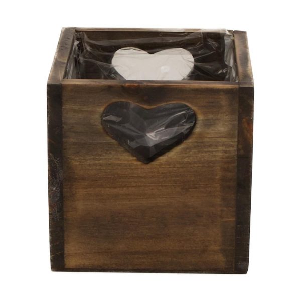 CASSETTO LEGNO C/PLASTICA 9,5X9,5 CM H.9,5 CM NERO ANTICATO