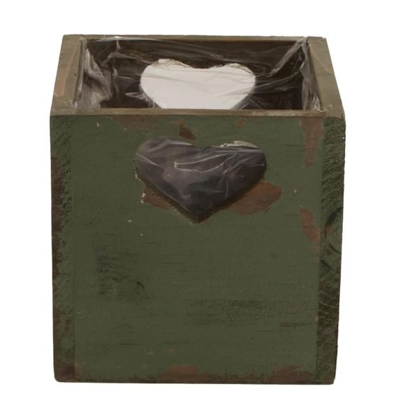 CASSETTO LEGNO C/PLASTICA 9,5X9,5 CM H.9,5 CM VERDE ANTICATO CASSETTO LEGNO C/PLASTICA 9,5X9,5 CM H.9,5 CM VERDE ANTICATO