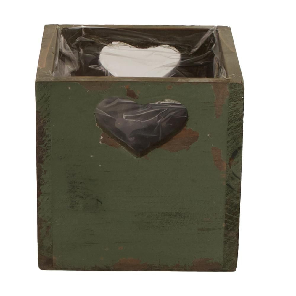 CASSETTO LEGNO C/PLASTICA 9,5X9,5 CM H.9,5 CM VERDE ANTICATO CASSETTO LEGNO C/PLASTICA 9,5X9,5 CM H.9,5 CM VERDE ANTICATO