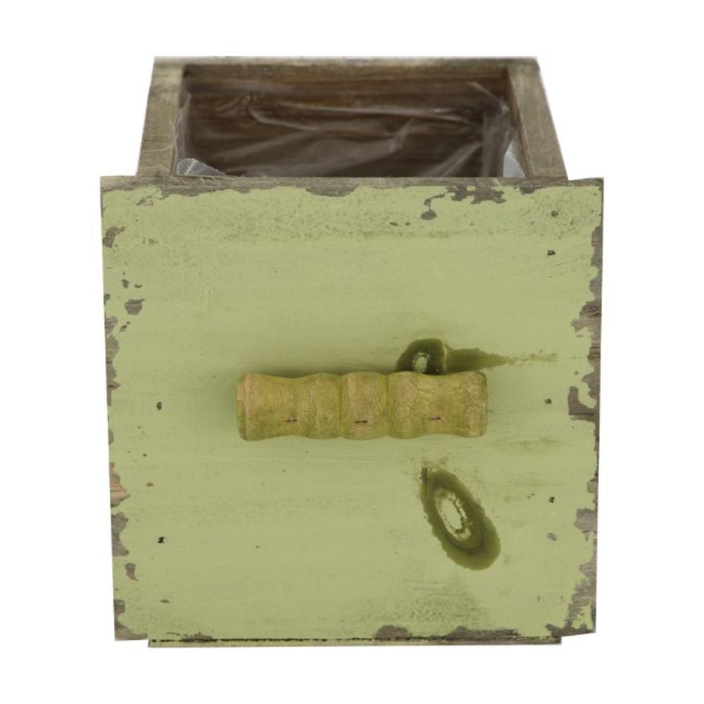 CASSETTO LEGNO C/PLASTICA 12X12 CM H.12 CM VERDE ANTICATO CASSETTO LEGNO C/PLASTICA 12X12 CM H.12 CM VERDE ANTICATO