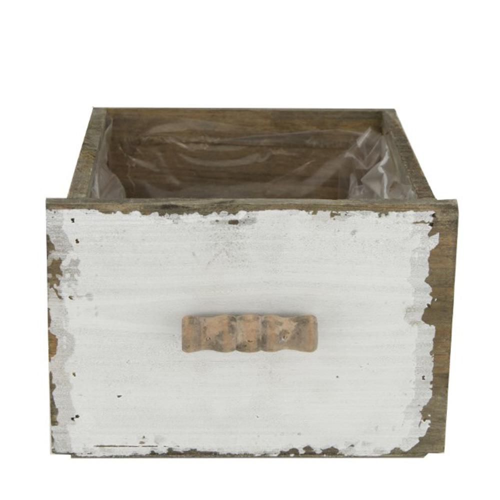 CASSETTO LEGNO C/PLASTICA 18X18 CM H.12 CM BIANCO ANTICATO CASSETTO LEGNO C/PLASTICA 18X18 CM H.12 CM BIANCO ANTICATO