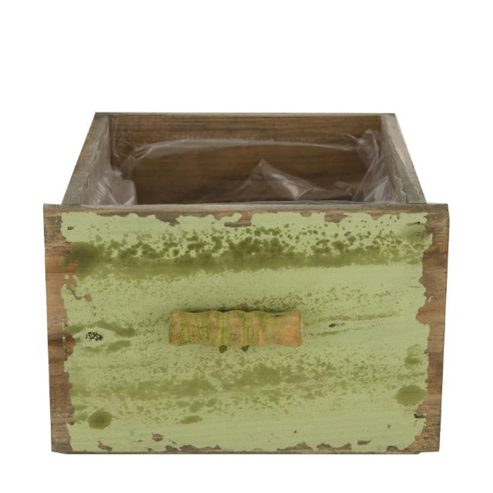 CASSETTO LEGNO C/PLASTICA 18X18 CM H.12 CM VERDE ANTICATO CASSETTO LEGNO C/PLASTICA 18X18 CM H.12 CM VERDE ANTICATO