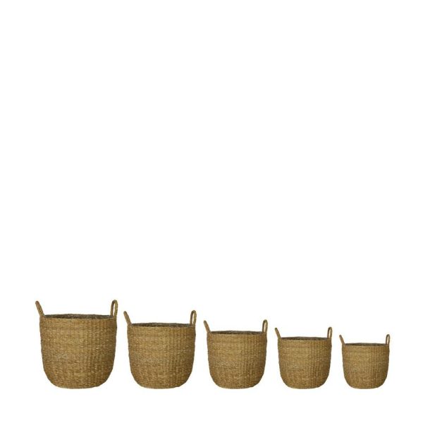 SET 5 CESTI SEAGRASS C/PLASTICA D.33 CM H.33 CM NATURALE SET 5 CESTI SEAGRASS C/PLASTICA D.33 CM H.33 CM NATURALE
