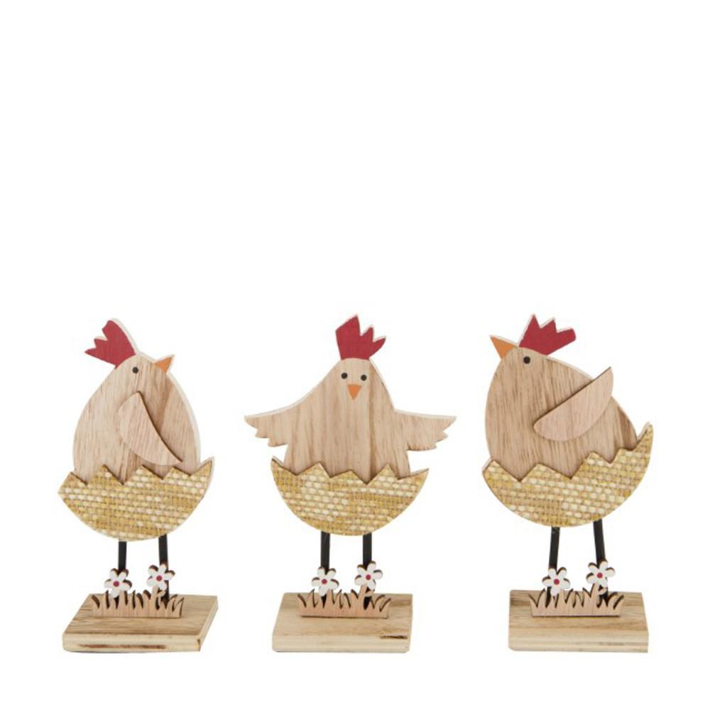 SET 3 GALLINE LEGNO 9,5X5X15 CM NATURALE SET 3 GALLINE LEGNO 9,5X5X15 CM NATURALE