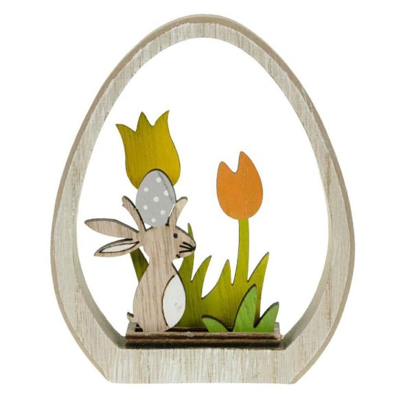 UOVO C/CONIGLIO LEGNO 9,5X11,5 CM UOVO C/CONIGLIO LEGNO 9,5X11,5 CM