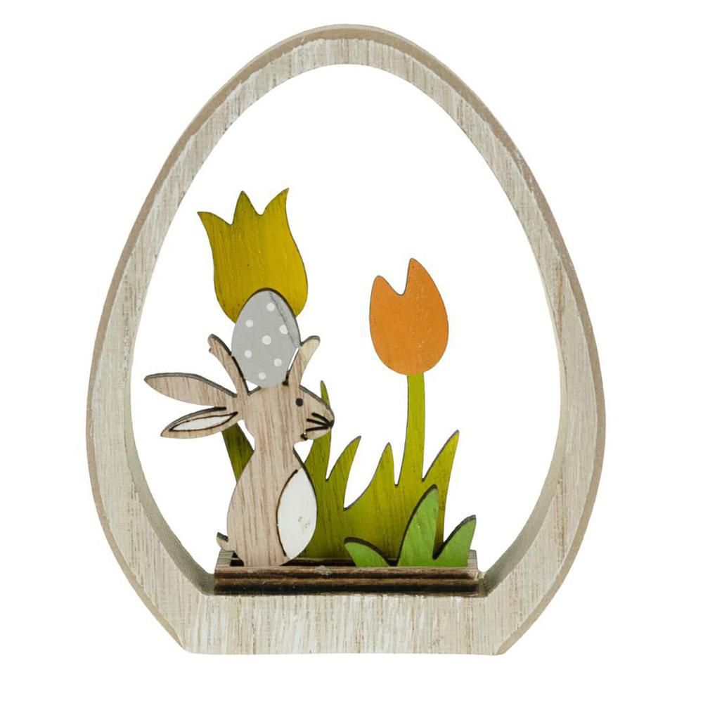 UOVO C/CONIGLIO LEGNO 9,5X11,5 CM