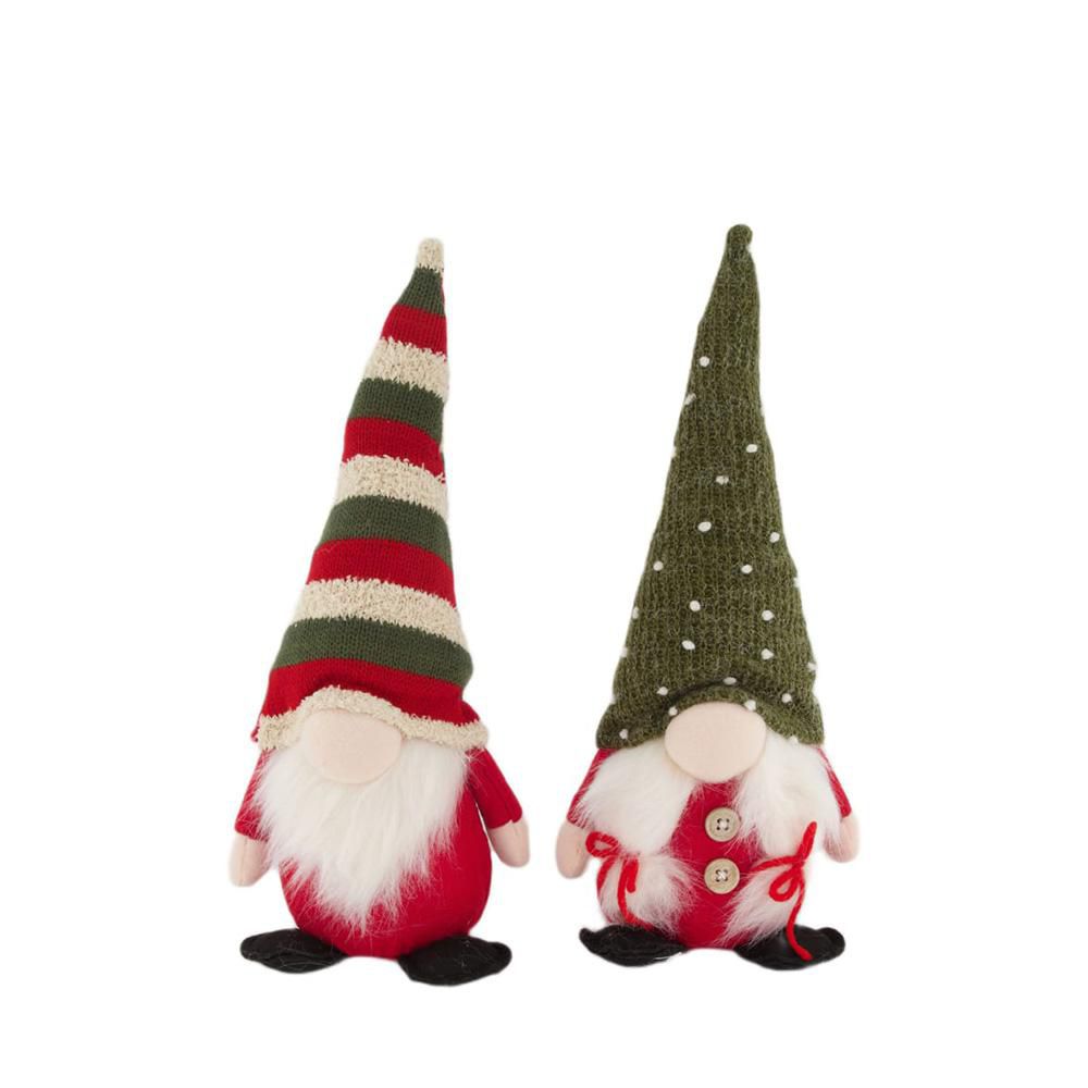 SET 2 GNOMI 13X9 CM H.30 CM ROSSO/BIANCO/VERDE SET 2 GNOMI 13X9 CM H.30 CM ROSSO/BIANCO/VERDE