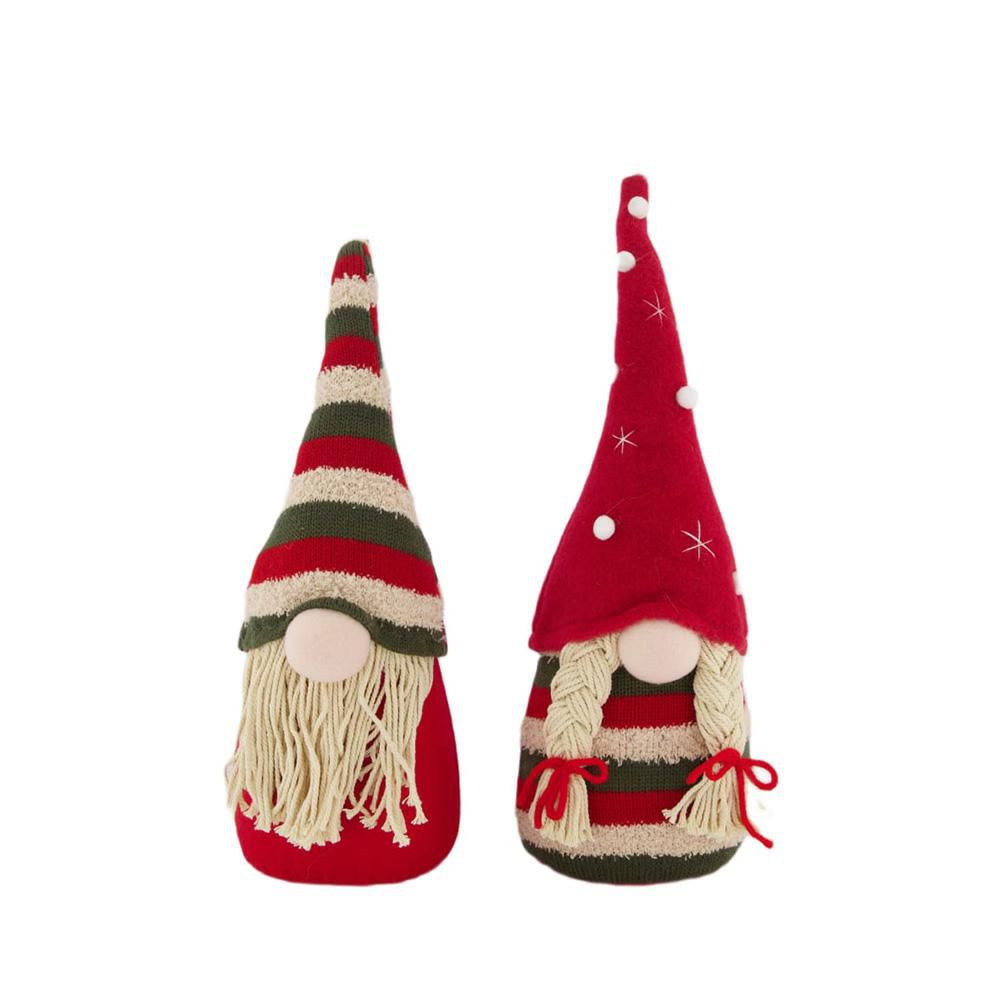 SET 2 GNOMI 12X9 CM H.36 CM ROSSO/BIANCO/VERDE SET 2 GNOMI 12X9 CM H.36 CM ROSSO/BIANCO/VERDE