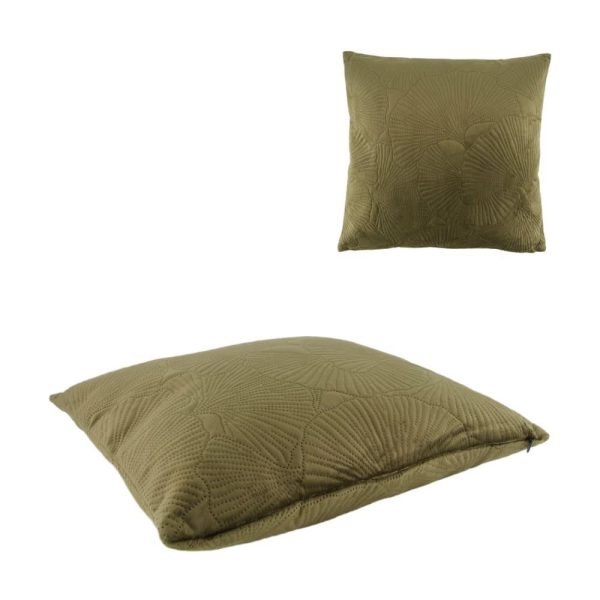CUSCINO VELLUTO POLY 45X45 CM H.8 CM VERDE