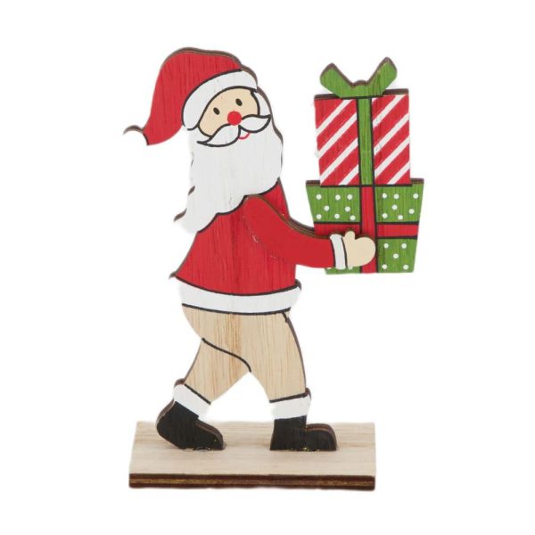 BABBO NATALE LEGNO 7,5X3,5 CM H.11 CM ROSSO/NATURALE/VERDE BABBO NATALE LEGNO 7,5X3,5 CM H.11 CM ROSSO/NATURALE/VERDE