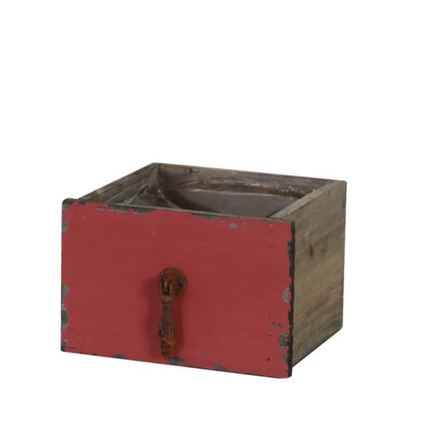 CASSETTO LEGNO 16X14X14CM H.11 CM ROSSO ANTICATO CASSETTO LEGNO 16X14X14CM H.11 CM ROSSO ANTICATO