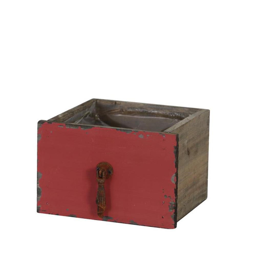 CASSETTO LEGNO 16X14X14CM H.11 CM ROSSO ANTICATO CASSETTO LEGNO 16X14X14CM H.11 CM ROSSO ANTICATO