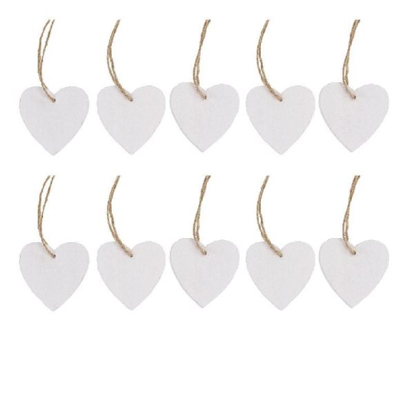 SET 10 CUORI LEGNO D/APP. 7X7 CM BIANCO SET 10 CUORI LEGNO D/APP. 7X7 CM BIANCO