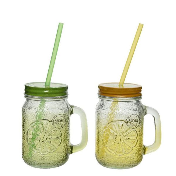 SET 2 BARATTOLI VETRO C/CANNUCCIA D.7,5 CM H.13 CM ASSORTITI SET 2 BARATTOLI VETRO C/CANNUCCIA D.7,5 CM H.13 CM ASSORTITI