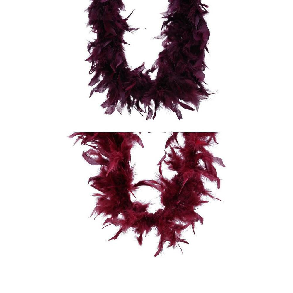 SET 2 BOA PIUME CM.184X15 BURGUNDY/AMARANTO