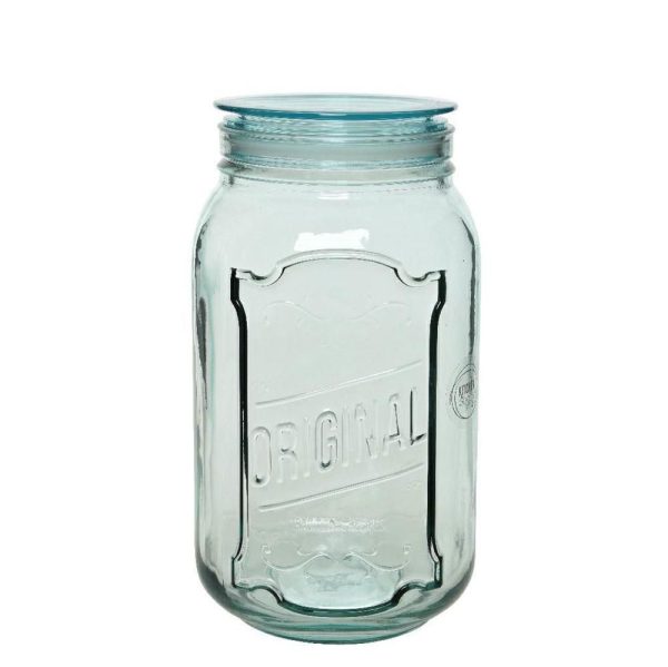 BARATTOLO VETRO RICICLATO D.12,5 CM H.22 CM C/TAPPO TRASPARENTE BARATTOLO VETRO RICICLATO D.12,5 CM H.22 CM C/TAPPO TRASPARENTE