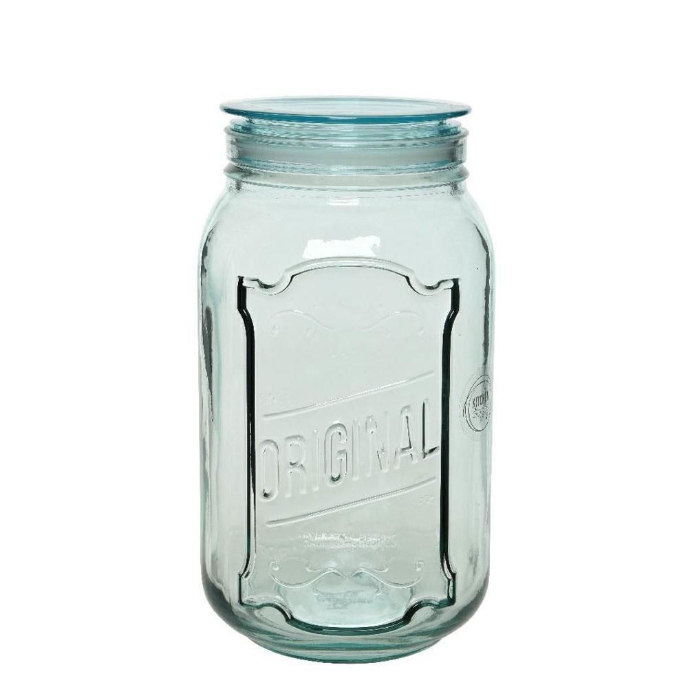BARATTOLO VETRO RICICLATO D.12,5 CM H.22 CM C/TAPPO TRASPARENTE BARATTOLO VETRO RICICLATO D.12,5 CM H.22 CM C/TAPPO TRASPARENTE