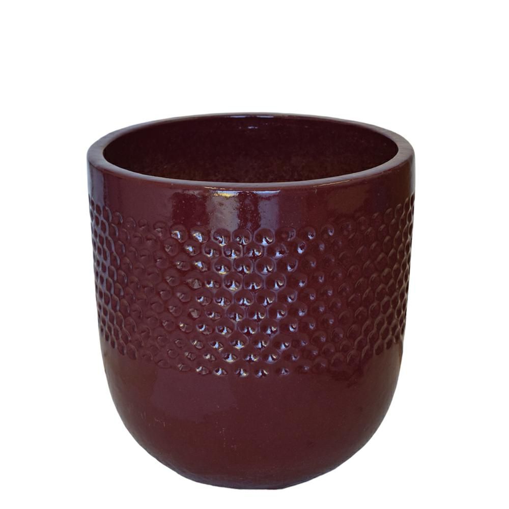 VASO CERAMICA D.38 CM H.40 CM BORDEAUX VASO CERAMICA D.38 CM H.40 CM BORDEAUX