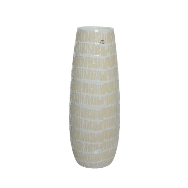 VASO CERAMICA D.16 CM H.46 CM BIANCO/BEIGE VASO CERAMICA D.16 CM H.46 CM BIANCO/BEIGE