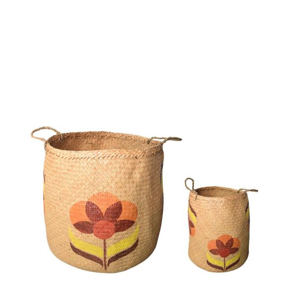 SET 2 CESTI FLOREALI D.32-42 CM H.48 CM NATURALE SET 2 CESTI FLOREALI D.32-42 CM H.48 CM NATURALE
