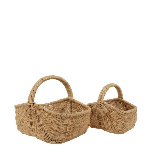 SET 2 CESTI RATTAN 30-43X25-33 CM H.27-34 CM NATURALE SET 2 CESTI RATTAN 30-43X25-33 CM H.27-34 CM NATURALE