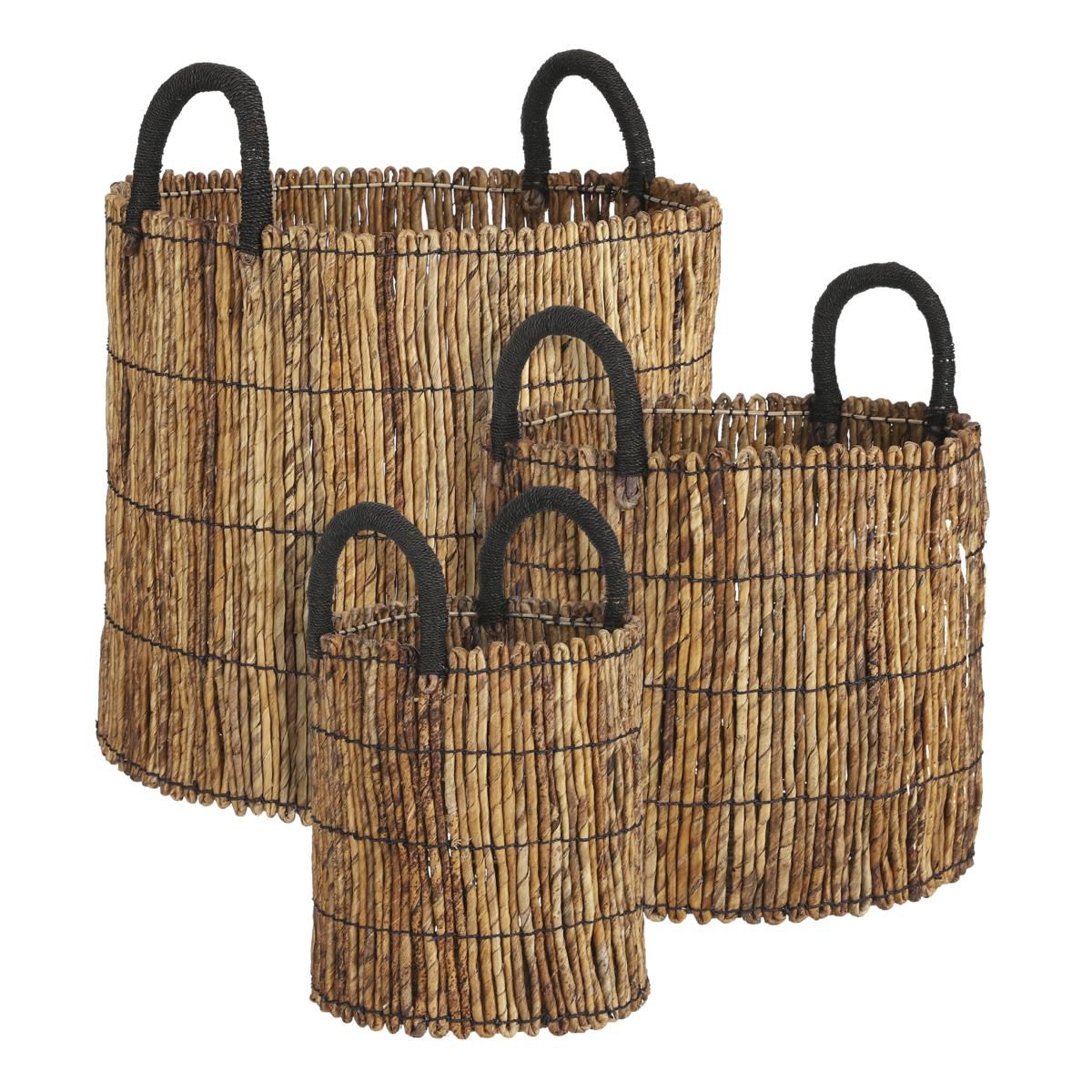 SET 3 CESTI C/MANICI D.25-48 CM H.30-44 CM -CAVAN- NATURALE SET 3 CESTI C/MANICI D.25-48 CM H.30-44 CM -CAVAN- NATURALE