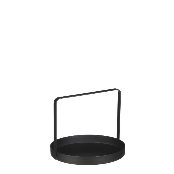 VASSOIO METALLO D.25 CMH.21 CM NERO