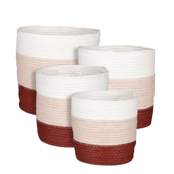 SET 4 CESTI D.25 CM H.25 CM -RACHEL- BIANCO/ROSA/ROSSO SET 4 CESTI D.25 CM H.25 CM -RACHEL- BIANCO/ROSA/ROSSO