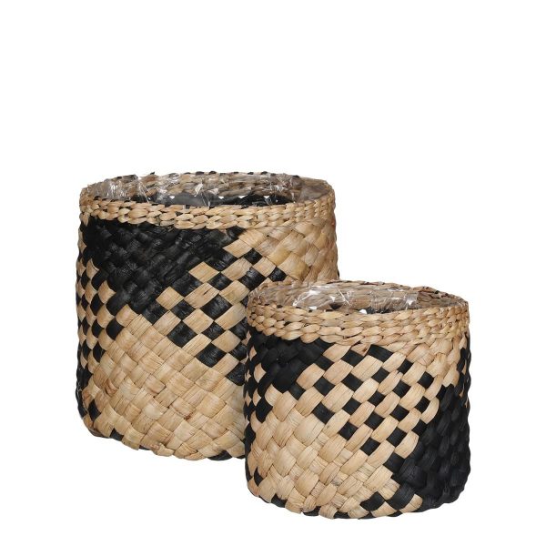 SET 2 CESTI D.24-30 CM H.26-35 CM NATURALE/NERO SET 2 CESTI D.24-30 CM H.26-35 CM NATURALE/NERO