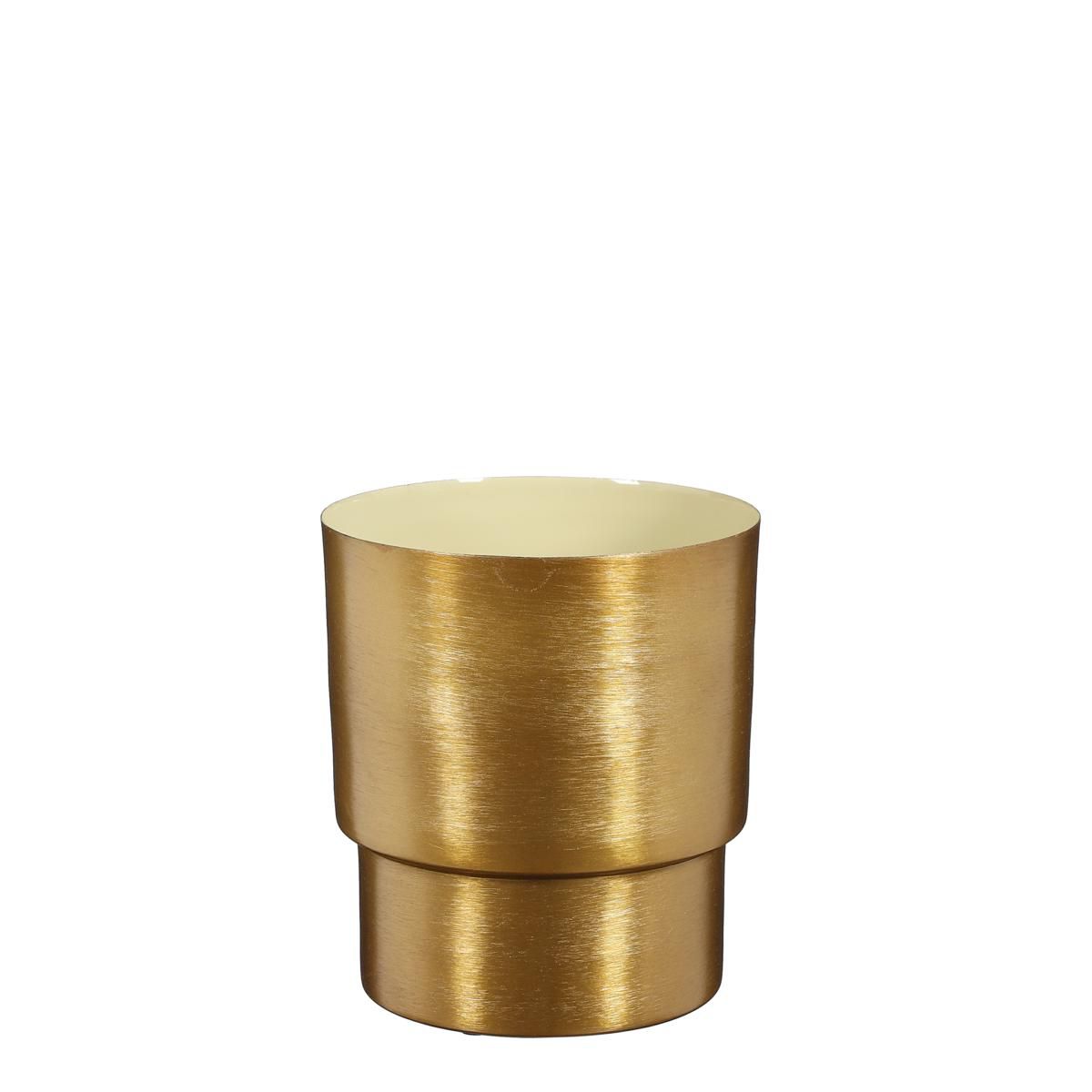 VASO METALLO D.17 CM H.18,5 CM -IVAN- ORO/VERDE