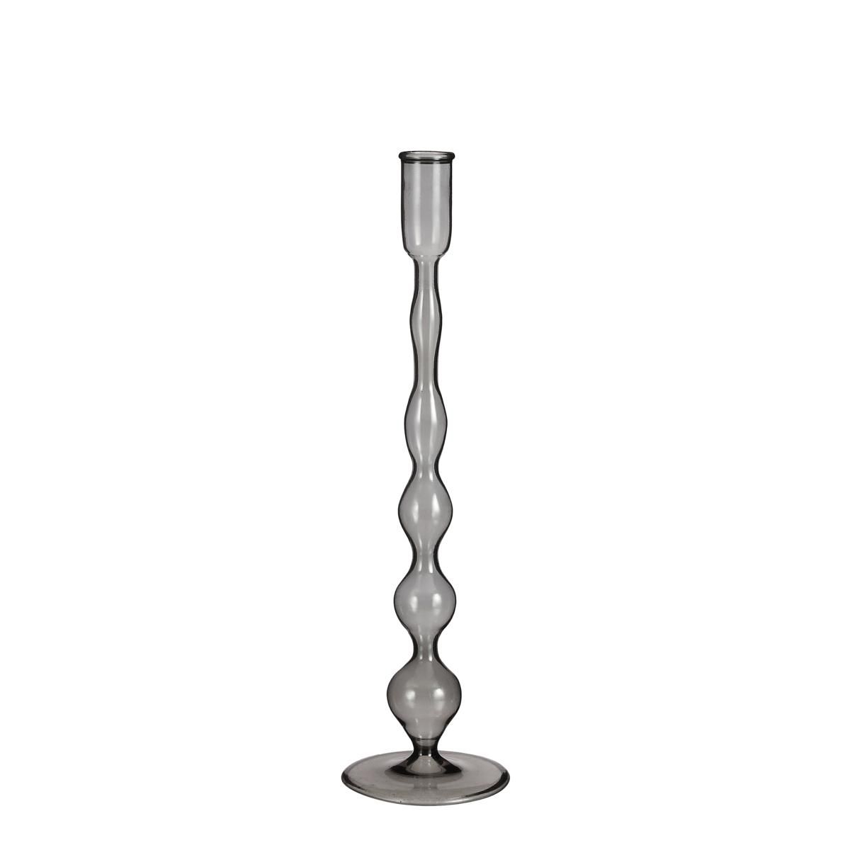 CANDELIERE VETRO D.9 CMH.33 CM -TRENT- GRIGIO CANDELIERE VETRO D.9 CMH.33 CM -TRENT- GRIGIO