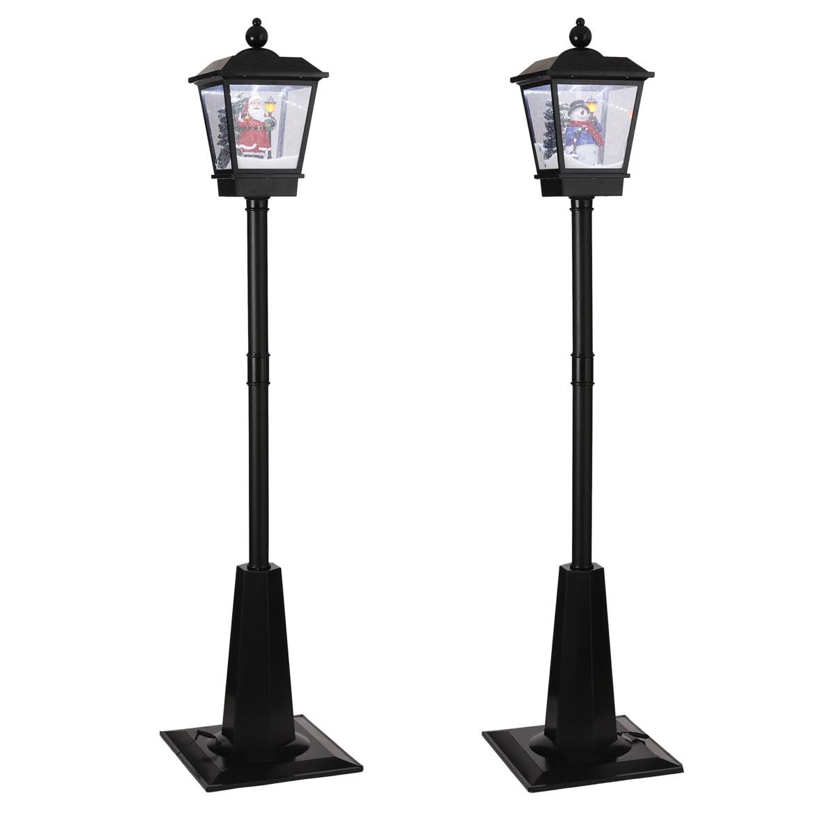 LAMPIONE C/MOVIMENTO NEVE 30X30 CM H.150 CM ASSORTITE NERO