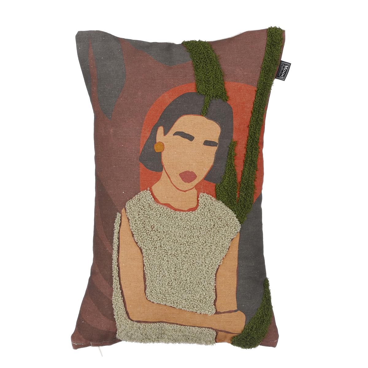 CUSCINO TESSUTO 55X35 CM H.10 CM -SAVOY- VERDE