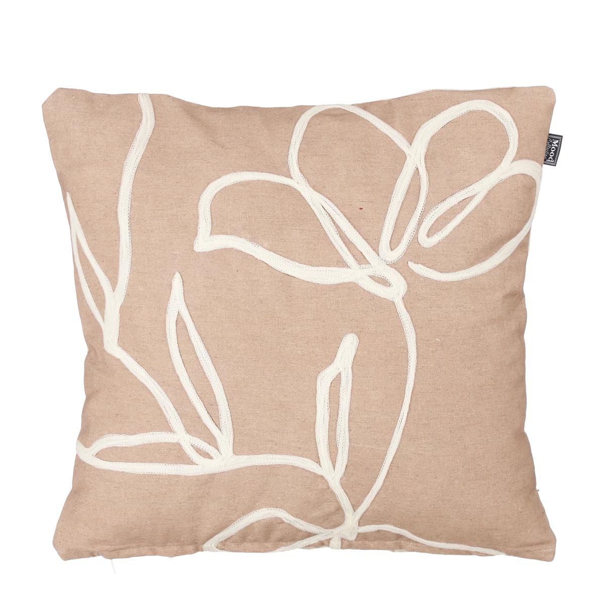 CUSCINO TESSUTO 50X50 CM H.10 CM -SATIN- CREMA