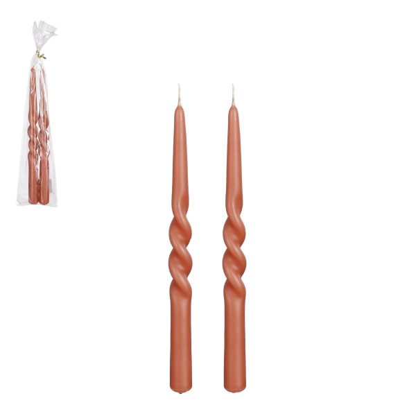 SET 2 CANDELE CONICHE TWISTED D.2,2 CM H.29 CM TERRA SET 2 CANDELE CONICHE TWISTED D.2,2 CM H.29 CM TERRA