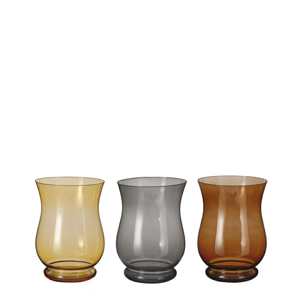 VASO VETRO HURRICANE D.19 CM H.27 CM ASS. NERO/MARRONE/GIALLO VASO VETRO HURRICANE D.19 CM H.27 CM ASS. NERO/MARRONE/GIALLO