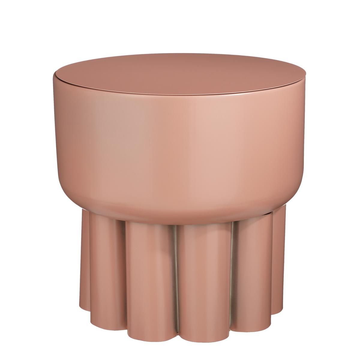 TAVOLO METALLO D.38 CM H.39 CM -ROHAN- ROSA ANTICO TAVOLO METALLO D.38 CM H.39 CM -ROHAN- ROSA ANTICO