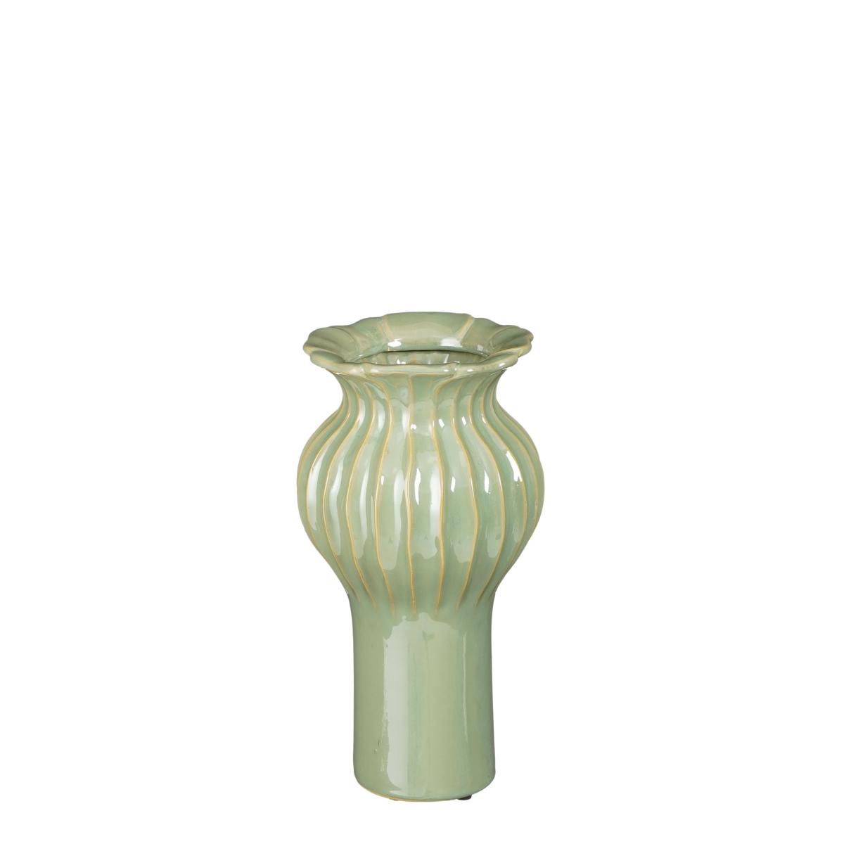 VASO CERAMICA D.16 CM H.30 CM -FELIPE- VERDE VASO CERAMICA D.16 CM H.30 CM -FELIPE- VERDE