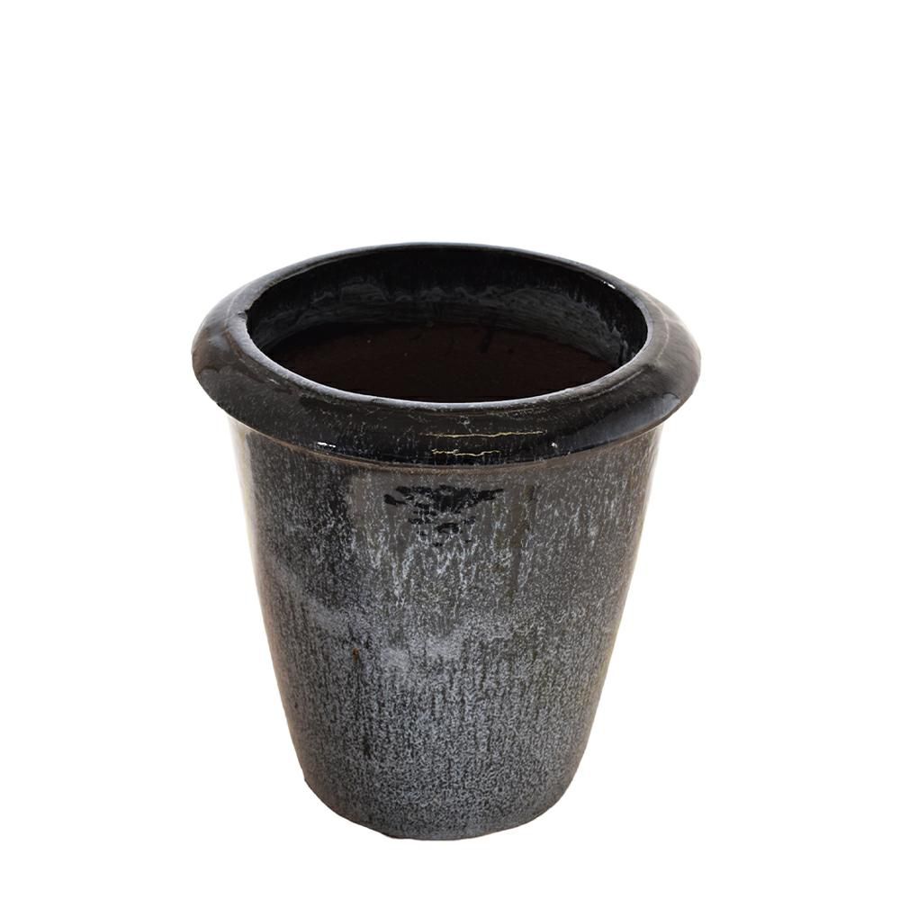 VASO CERAMICA D.35 CM H.35 CM -VULCANO- NERO