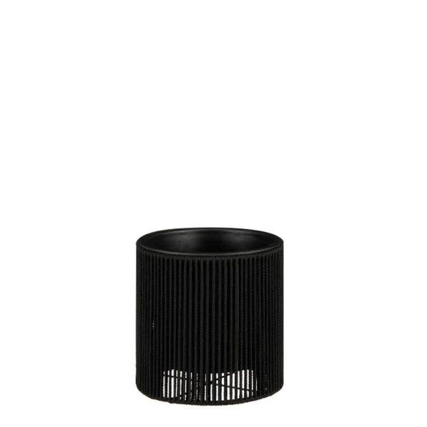 VASO PVC C/CORDA COTONED.25 CM H.25 CM -MERIDA- NERO VASO PVC C/CORDA COTONED.25 CM H.25 CM -MERIDA- NERO