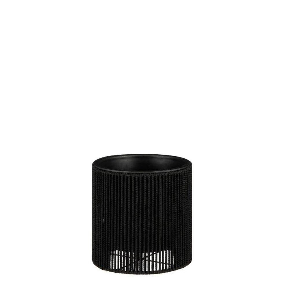 VASO PVC C/CORDA COTONED.25 CM H.25 CM -MERIDA- NERO VASO PVC C/CORDA COTONED.25 CM H.25 CM -MERIDA- NERO
