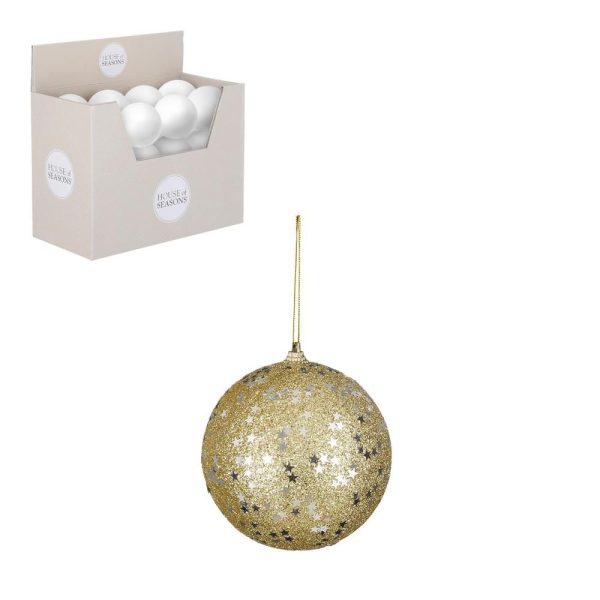 SFERA POLY C/STELLE MM.100 GLITTER ORO SFERA POLY C/STELLE MM.100 GLITTER ORO