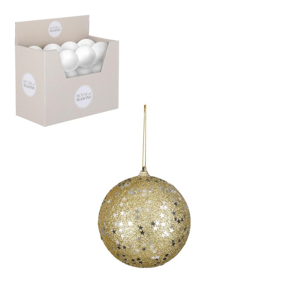 SFERA POLY C/STELLE MM.100 GLITTER ORO SFERA POLY C/STELLE MM.100 GLITTER ORO