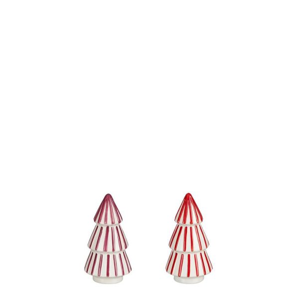SET 2 ALBERI CERAMICA D.8,5 CM H.16 CM ROSSO/BIANCO SET 2 ALBERI CERAMICA D.8,5 CM H.16 CM ROSSO/BIANCO